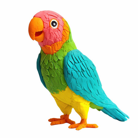 colorful parrot isolated on white background. 3d illustration.の写真素材