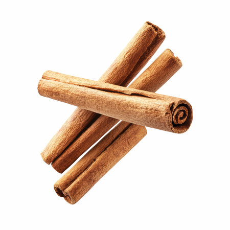Cinnamon sticks isolated on white background. Clipping path included.
