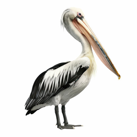 3D digital render of a pelican bird isolated on white backgroundの写真素材