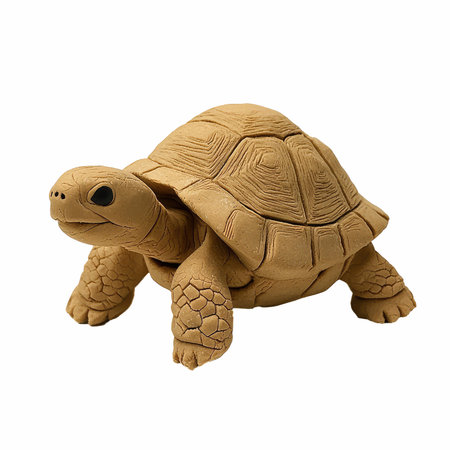 3d rendering of a brown tortoise isolated on white background.