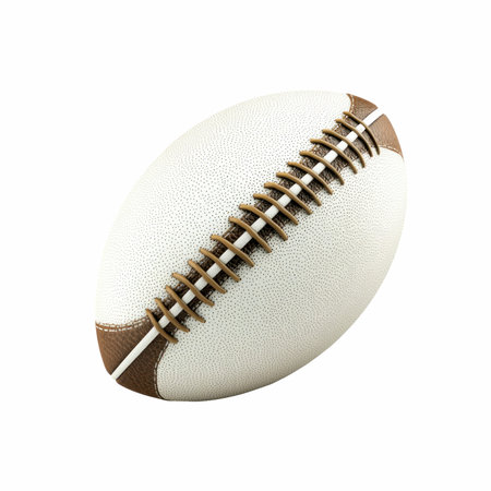 American football ball isolated on white background. 3d illustration. Top view.の写真素材