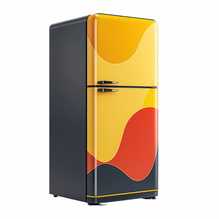 Refrigerator isolated on a white background. 3d rendering.の写真素材