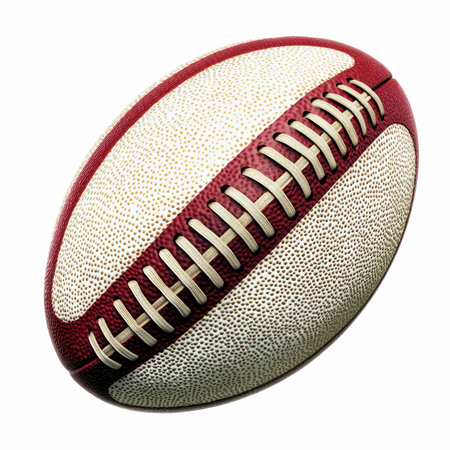 Rugby ball isolated on white background. 3d rendering.の写真素材