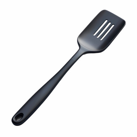 Black plastic spatula isolated on white background. 3d illustration.の写真素材