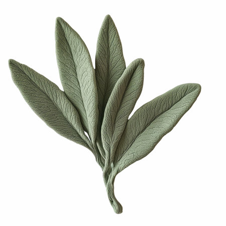 Leaves of sage isolated on white background. 3d illustration.の写真素材