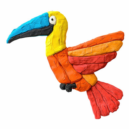 Colorful toucan isolated on white background. 3D illustration.の写真素材