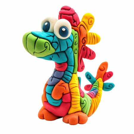 Colorful plasticine crocodile isolated on a white background.の写真素材