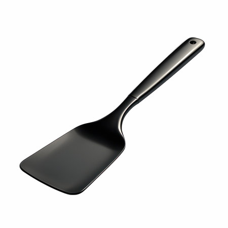 Black kitchen spatula isolated on white background. 3d render.の写真素材