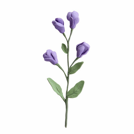 Purple flowers isolated on white background. Hand drawn watercolor illustration.の写真素材