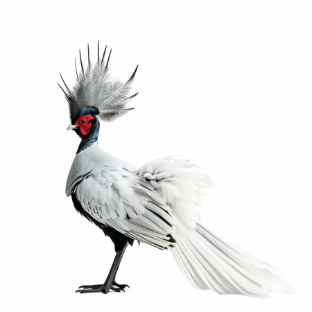 White Pheasant isolated on a white background. 3d illustrationの写真素材