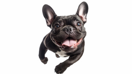 french bulldog dog isolated on white background with clipping path.の写真素材