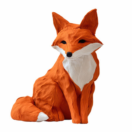 Red fox isolated on white background. 3d illustrationの写真素材