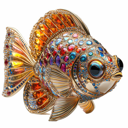 Gold fish isolated on white background with clipping path. 3d illustrationの写真素材