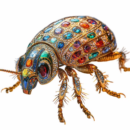 A colorful bug isolated on white background.の写真素材