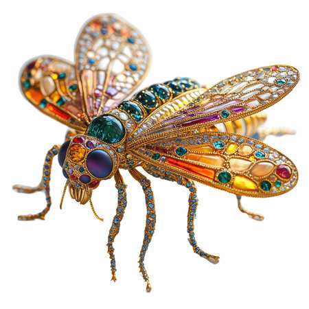 Colorful dragonfly isolated on white background. Clipping path included.の写真素材