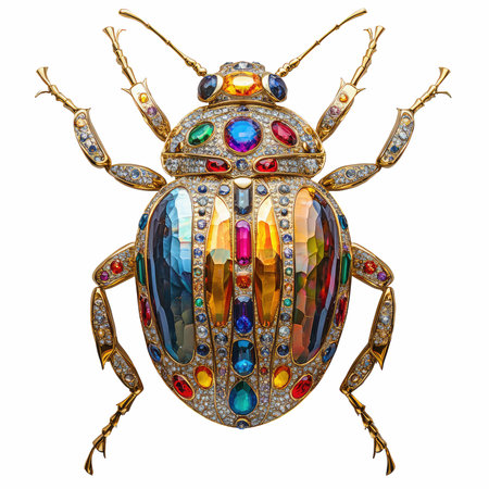 Jewelry beetle isolated on white background. 3D illustration.