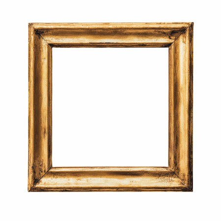 Old picture frame. Isolated on white background with clipping path.
