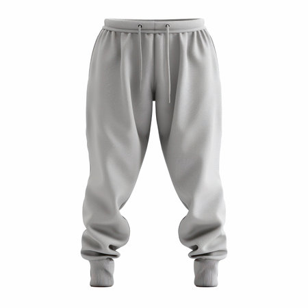 gray pants isolated on a white background. 3D illustration, no shadowの写真素材