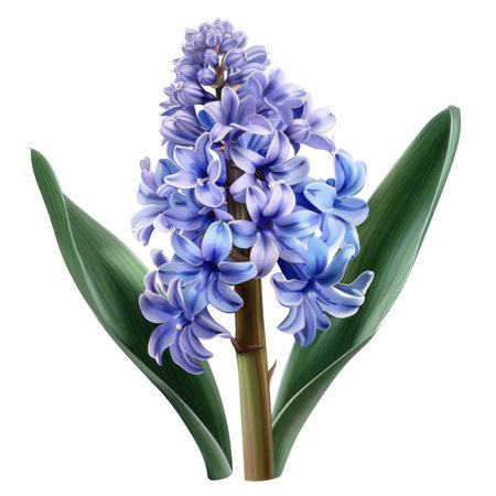 Blue hyacinth flower isolated on white background. Vector illustration.の写真素材