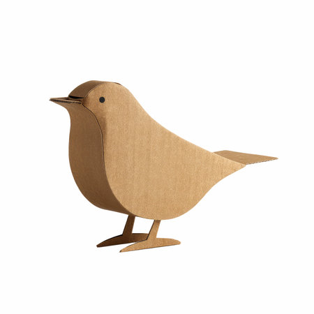 cardboard bird isolated on a white background. 3d rendering.の写真素材