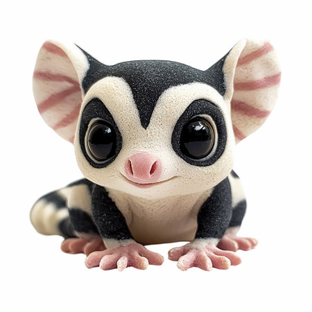 Toy sugar glider isolated on white background. Clipping path included.