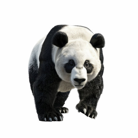 3D digital render of a giant panda isolated on white backgroundの写真素材