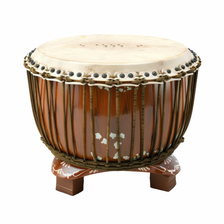 African djembe drum isolated on white background with clipping path.の写真素材