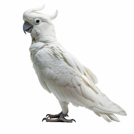White Cockatoo, Cacatua galerita, isolated on white backgroundの写真素材