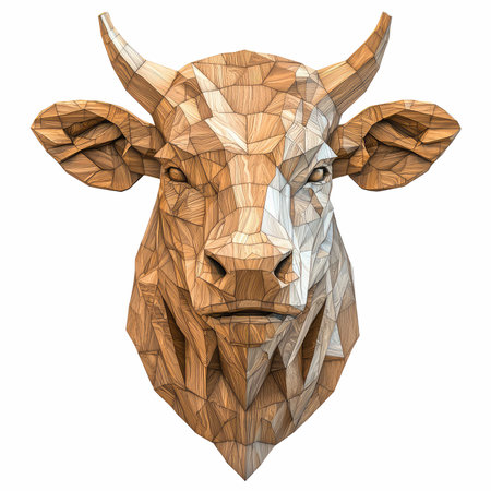 Polygonal head of a bull. Polygonal style.の写真素材
