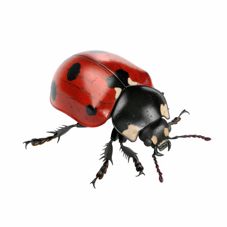 ladybug isolated on white background. 3d render illustration.の写真素材