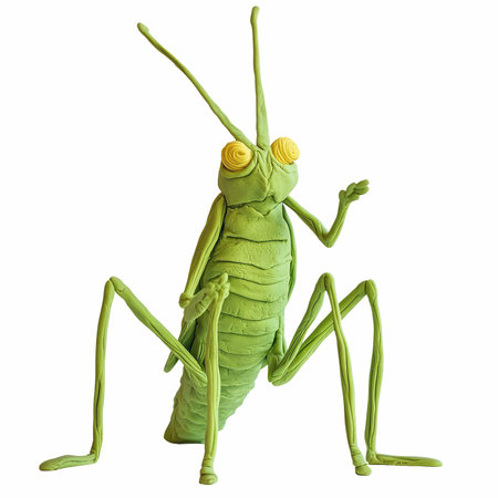 3D digital render of a grasshopper isolated on white backgroundの写真素材
