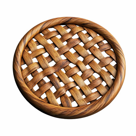 Wicker basket isolated on white background.の写真素材