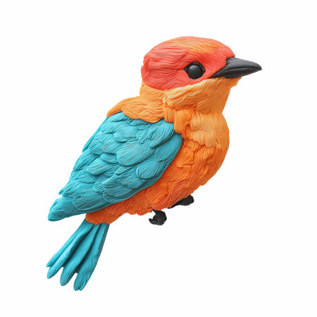 colorful bird isolated on white background with clipping path. 3d illustrationの写真素材