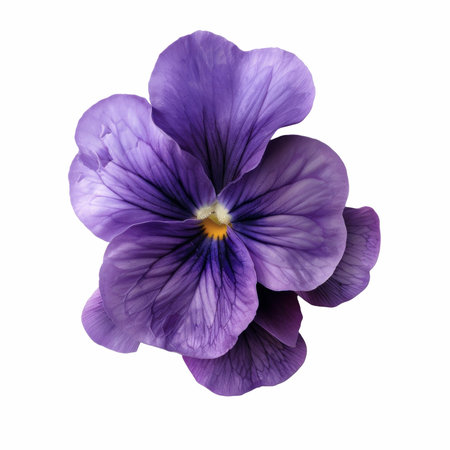 purple pansy flower isolated on white background with clipping path.の写真素材