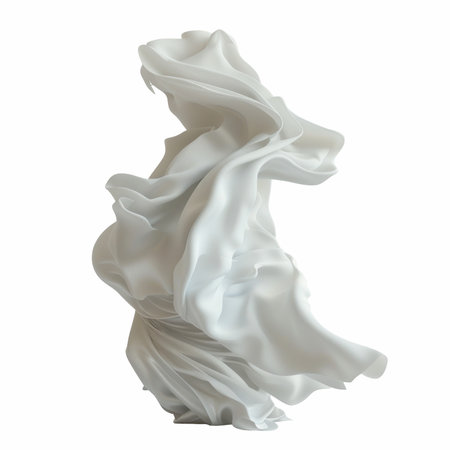 Abstract background of white wavy silk or satin. 3d rendering image.の写真素材