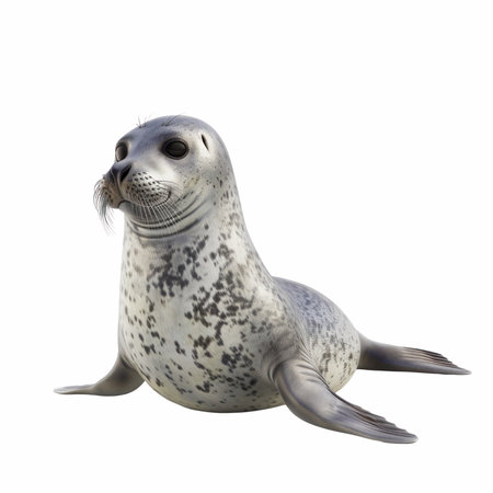 3D digital render of a seal isolated on white background with clipping pathの写真素材