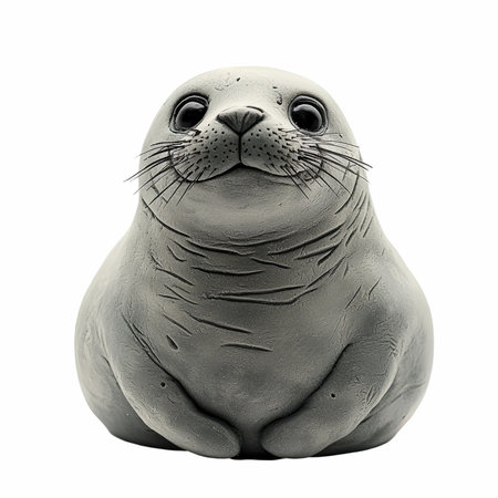 Seal isolated on white background with clipping path. 3d illustrationの写真素材