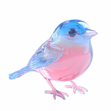 Blue bird on a white background. 3d rendering. Computer digital drawing.の写真素材