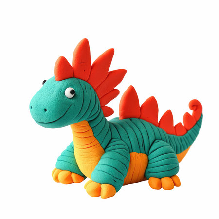 triceratops toy isolated on white background 3d illustrationの写真素材