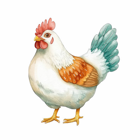 Cock. Isolated on white background. Watercolor illustration.の写真素材