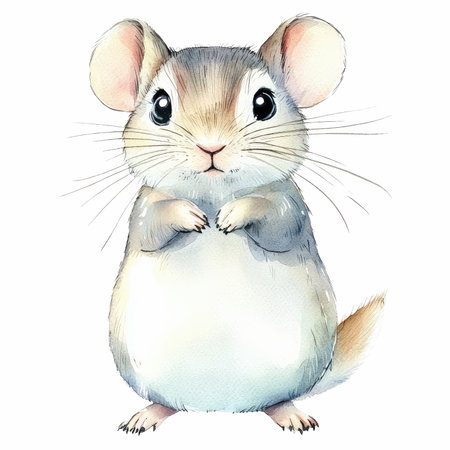 Illustration of a cute little hamster on a white background.の写真素材