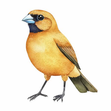 Watercolor illustration of a goldfinch on a white background.の写真素材