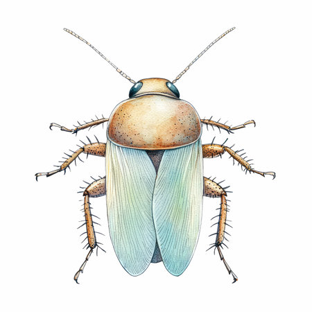 Cockroach isolated on white background. Watercolor hand drawn illustration