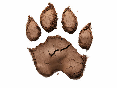 Paw Print Isolated on White Background with Clipping Path.の写真素材