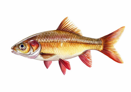 watercolor image of a fish on a white background. vector illustration