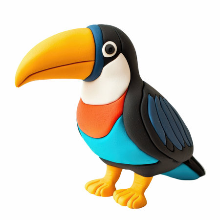 toucan toy isolated on white background. 3d illustration.の写真素材