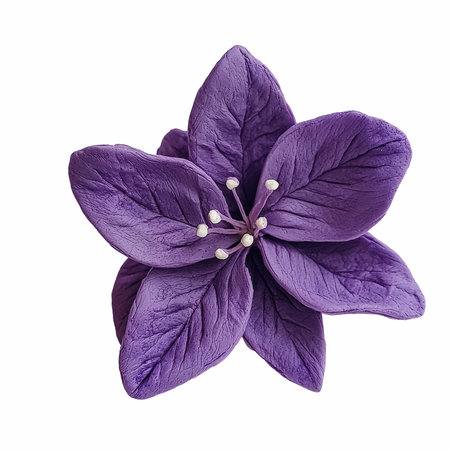 Purple flower isolated on white background with clipping path. Closeup. Nature.の写真素材