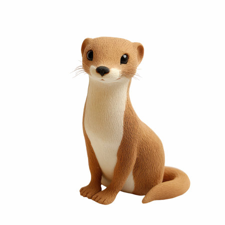 3D digital render of an otter toy isolated on white backgroundの写真素材