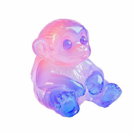 Cute little baby monkey isolated on white background.の写真素材