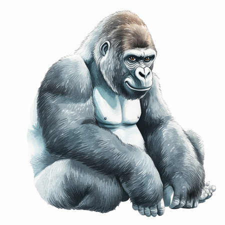 illustration of a gorilla on a white background, sketch for your design